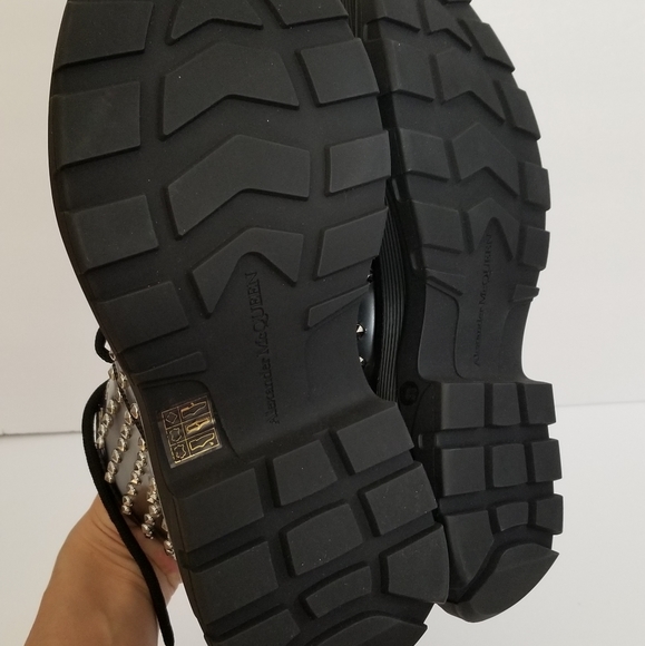 Alexander McQueen Studded Leather Boots Size 38 Black - Picture 9 of 9